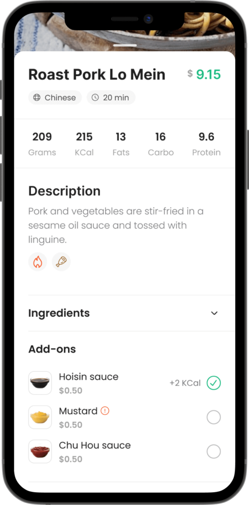 Configure your dish on Uma App